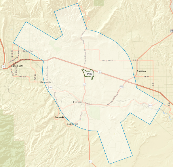A map showing an area within which anyone conducting a project or erecting a crane would need to check to see if they are required to file form FAA 7460-1.